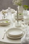 Hermia BNCRS18Y400 Juego de Cena de Porcelana Blanca de 18 Piezas Apto para Microondas y Lavavajillas